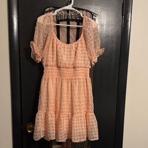 Flying Tomato Peach Textured Mini Dress